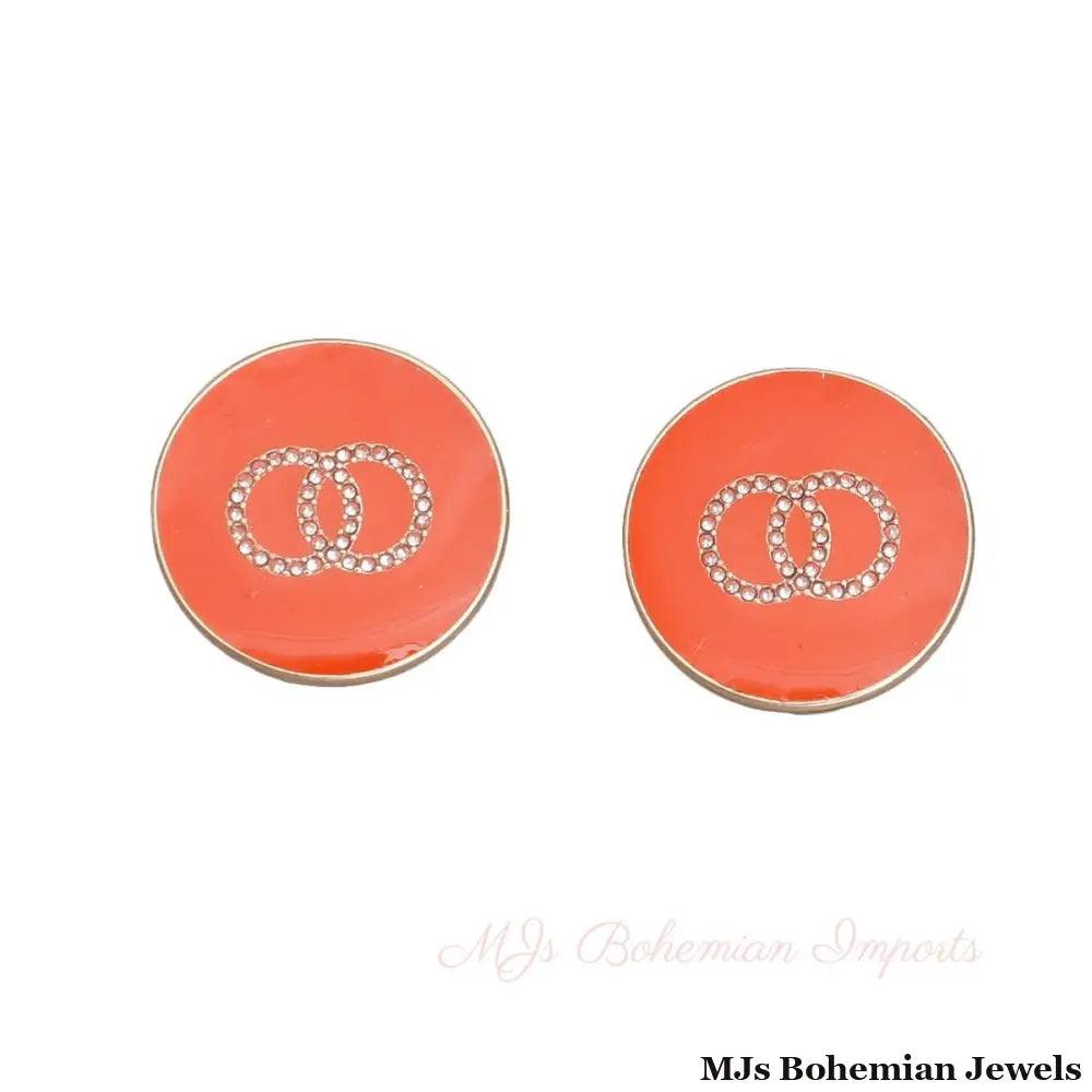 Orange Pop Flat Studs - Bespoke Chic