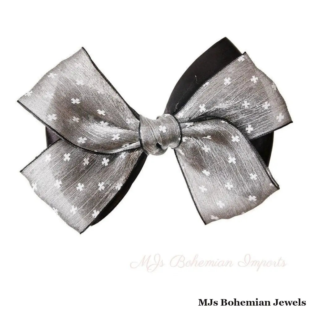 Pair of Gray and Black Bow Shoe Bands