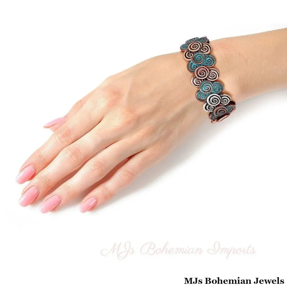 Patina Metal Swirled Bracelet