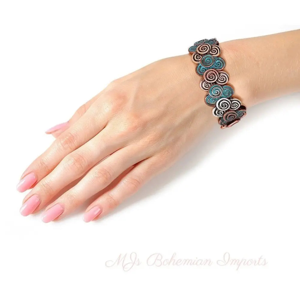 Patina Metal Swirled Bracelet