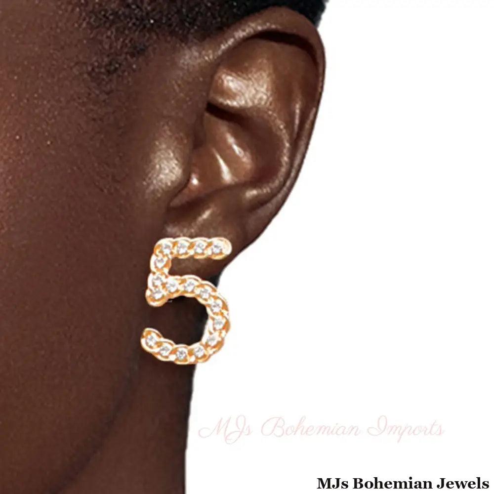 Pcs Designer-Inspired Gold Lady bag No.5 Charm Stud Earring Set