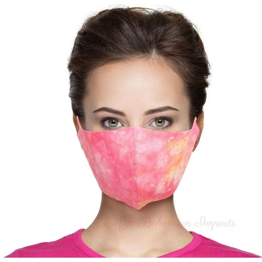 Pink and Yellow Tie Dye Mask