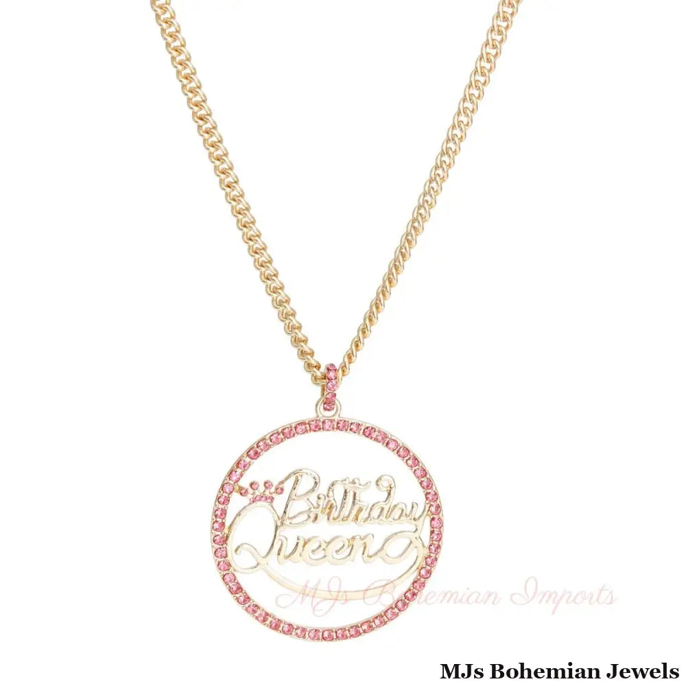 Pink Birthday Queen Necklace