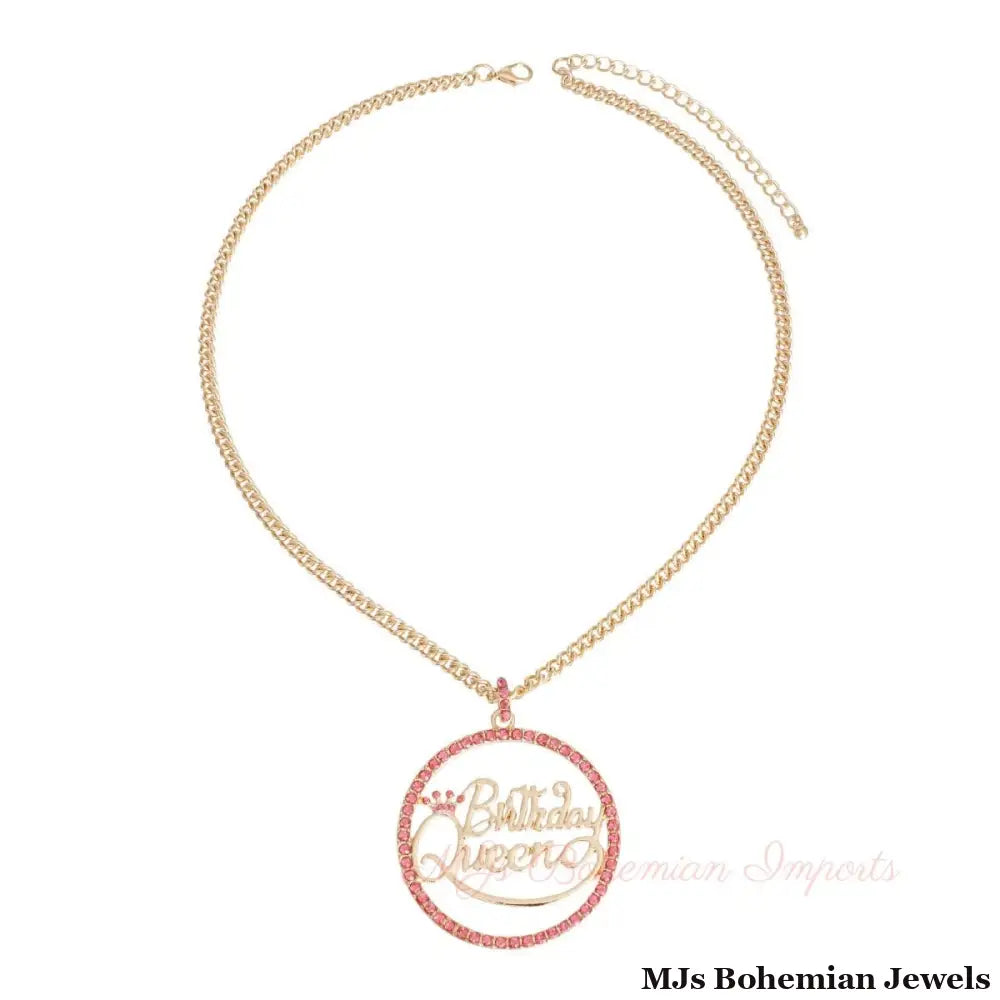 Pink Birthday Queen Necklace