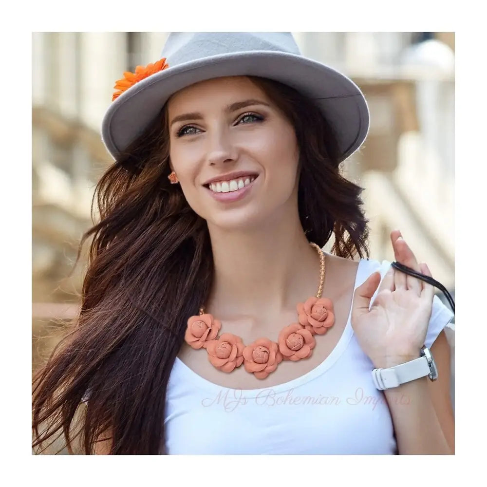 Pink Chanel Inspired Camellia Necklace