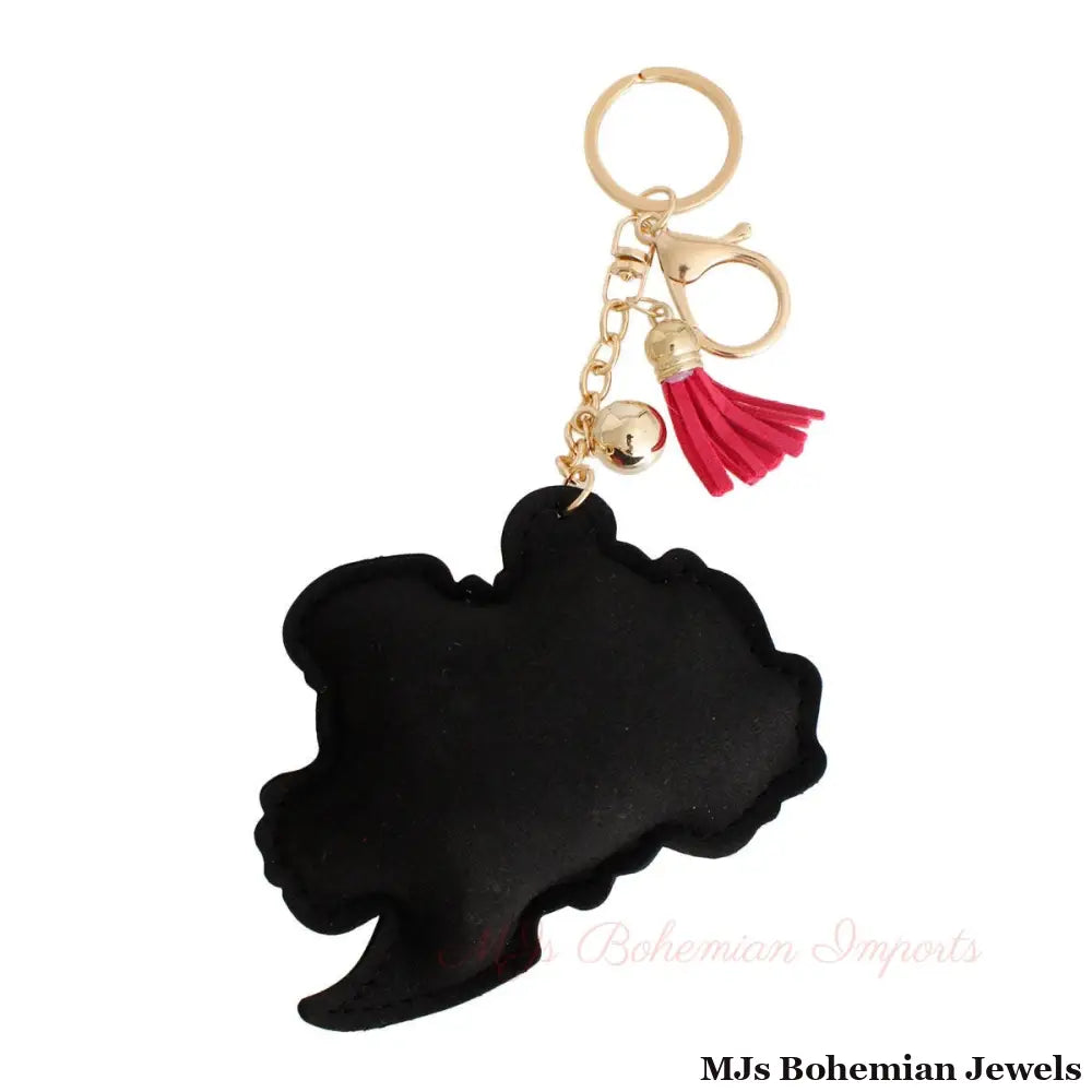 Pink Headband Woman Keychain