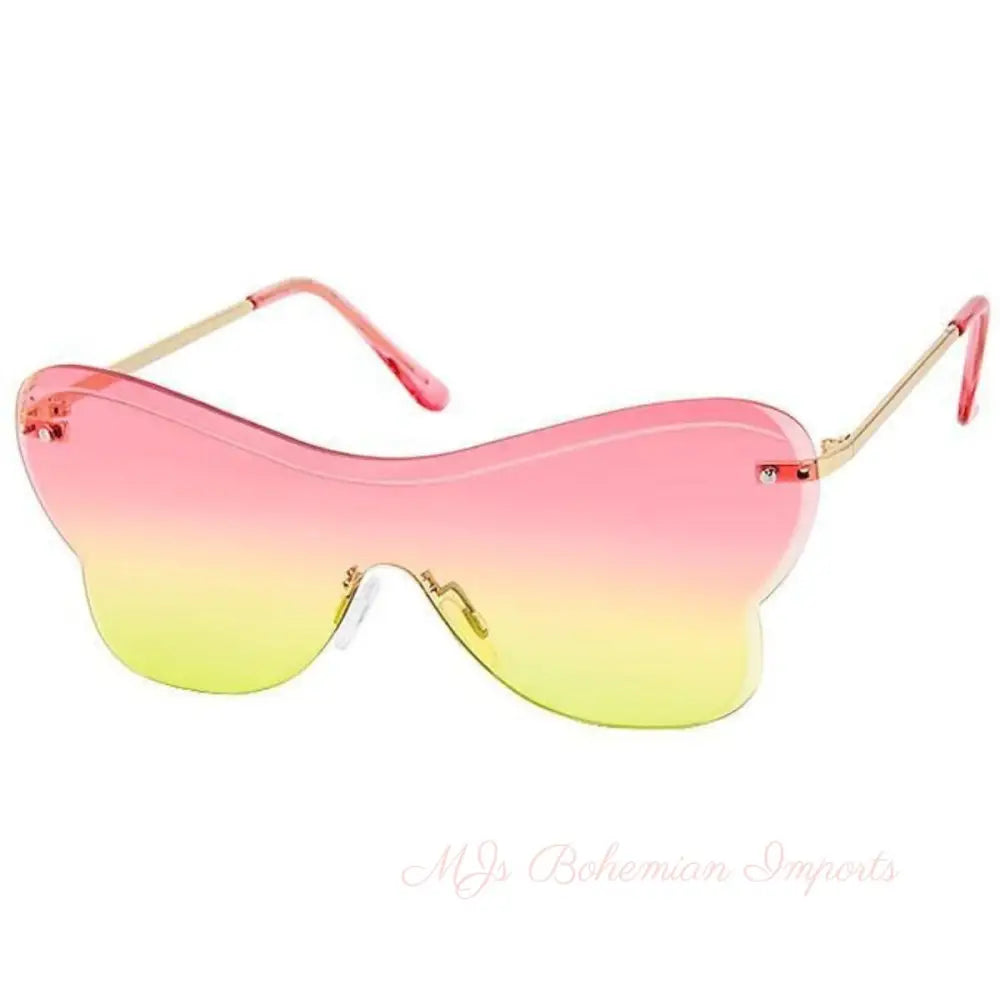 Pink One Piece Butterfly Sunglasses