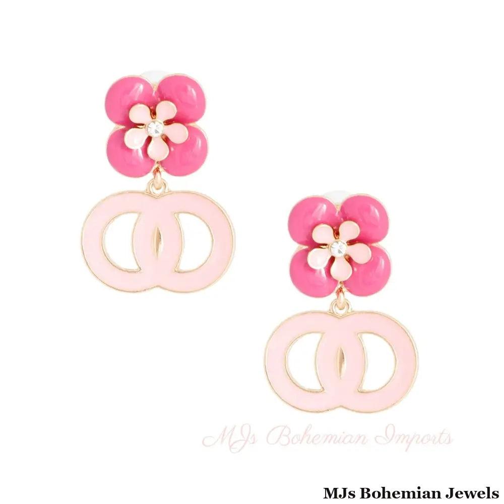 Pink Petal Paradise Earrings - Bespoke Blooms