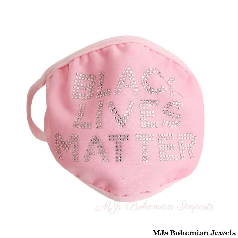 Pink Rhinestone BLACK LIVES MATTER Mask