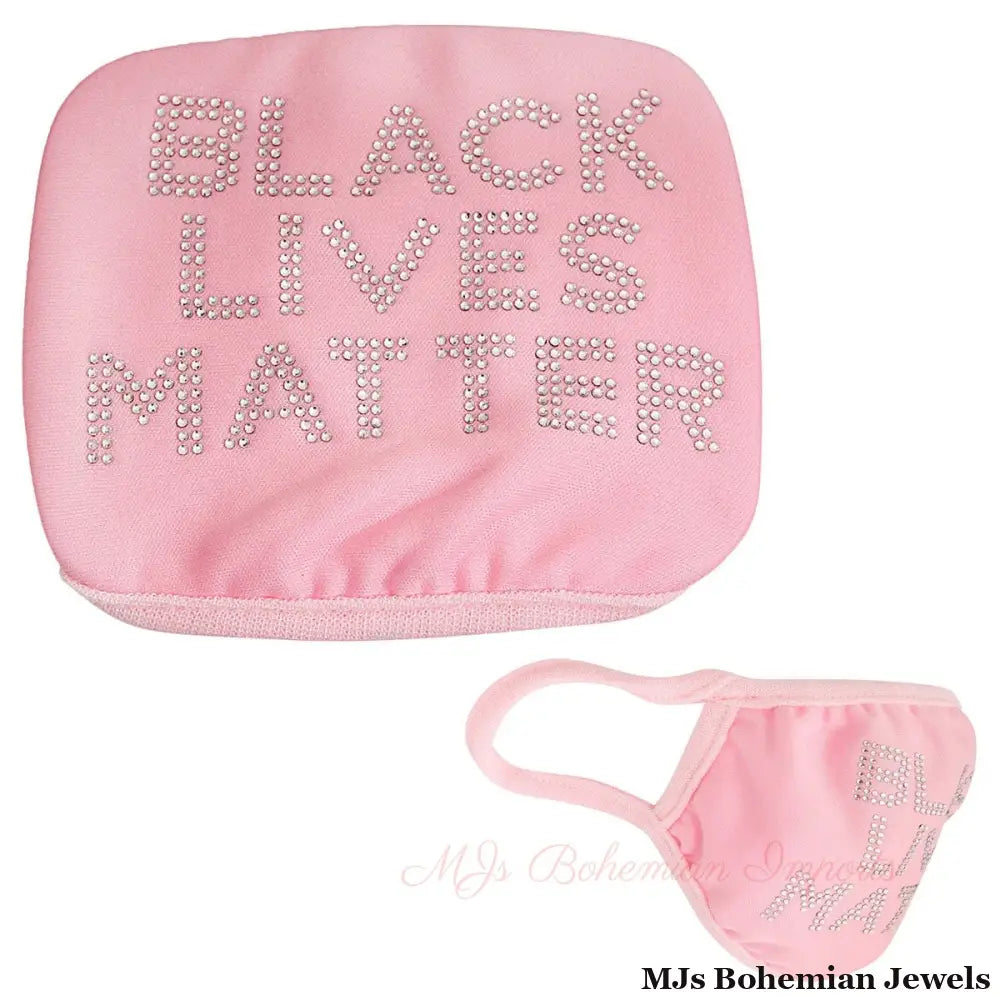 Pink Rhinestone BLACK LIVES MATTER Mask