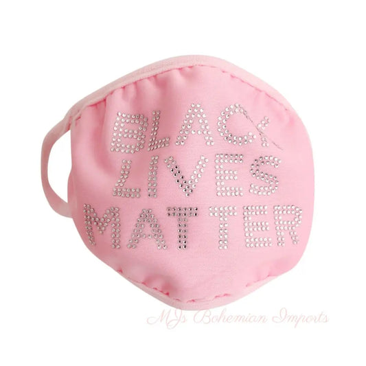 Pink Rhinestone BLACK LIVES MATTER Mask