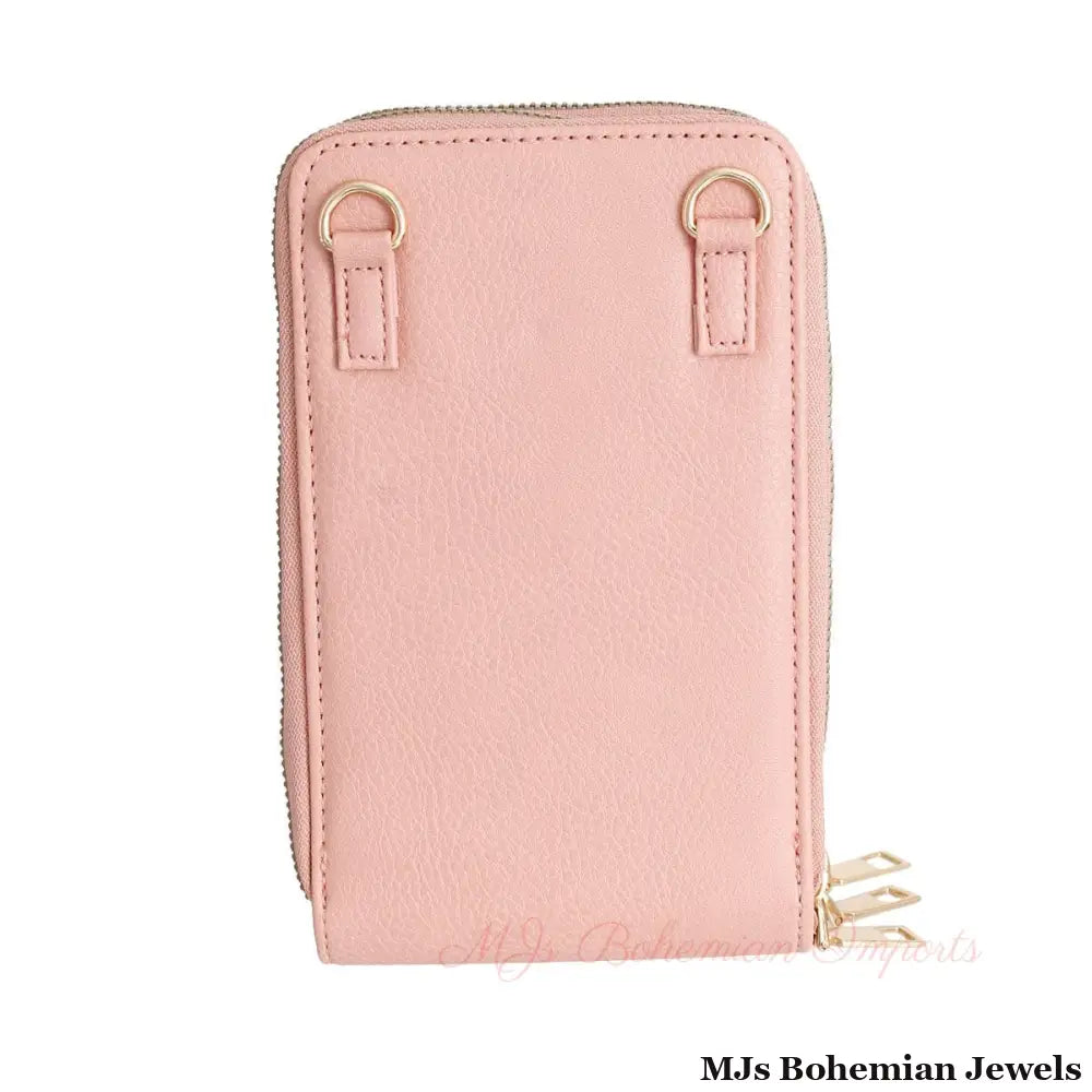 Pink Triple Pocket Crossbody