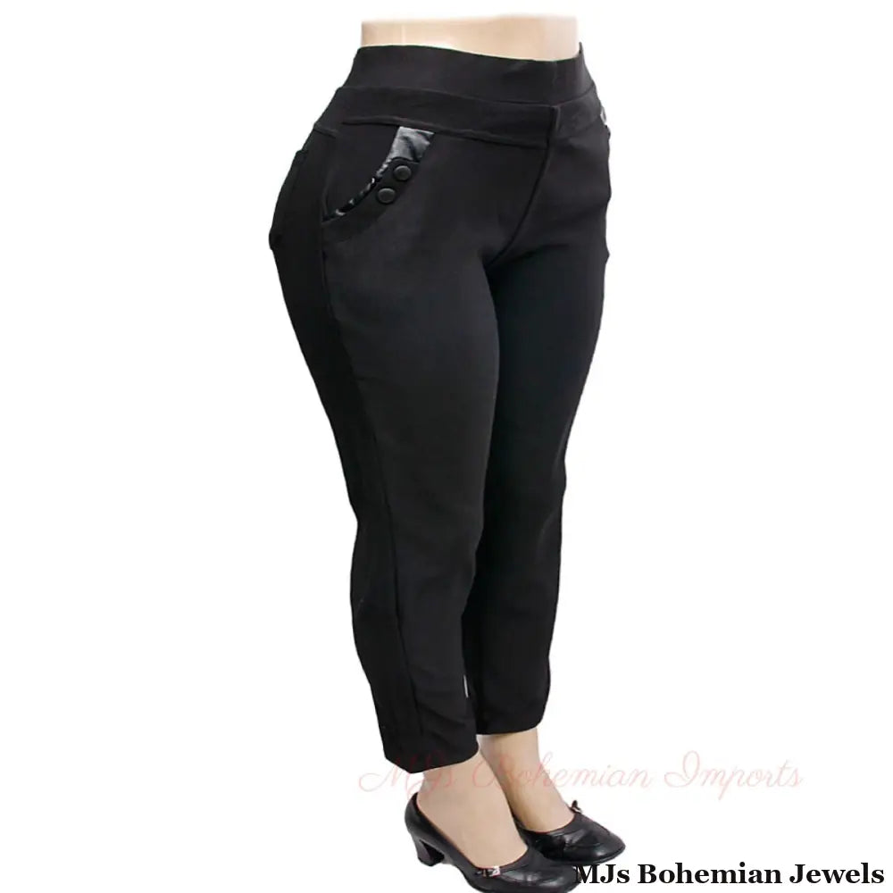 Plus Size 5XL Button Pocket Leggings