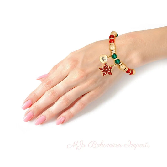 Poinsettia Charm Bracelet