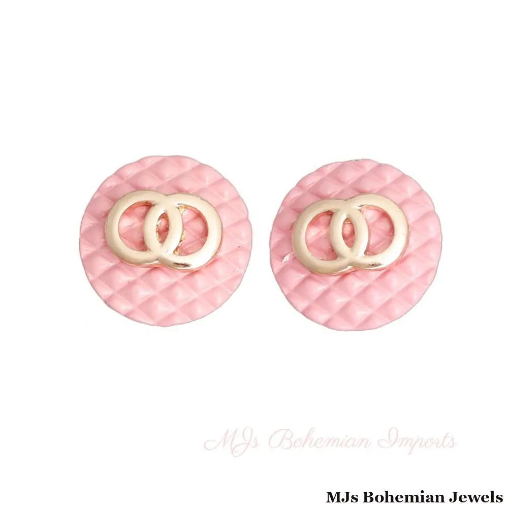 Pretty in Pink Quilted Studs - Bespoke Style