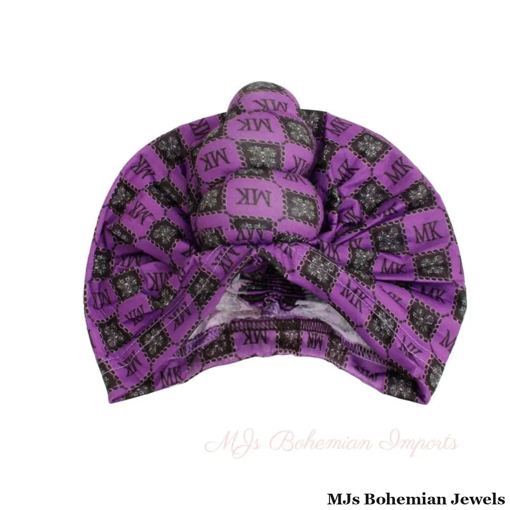Purple MK Tall Twist Knot Turban