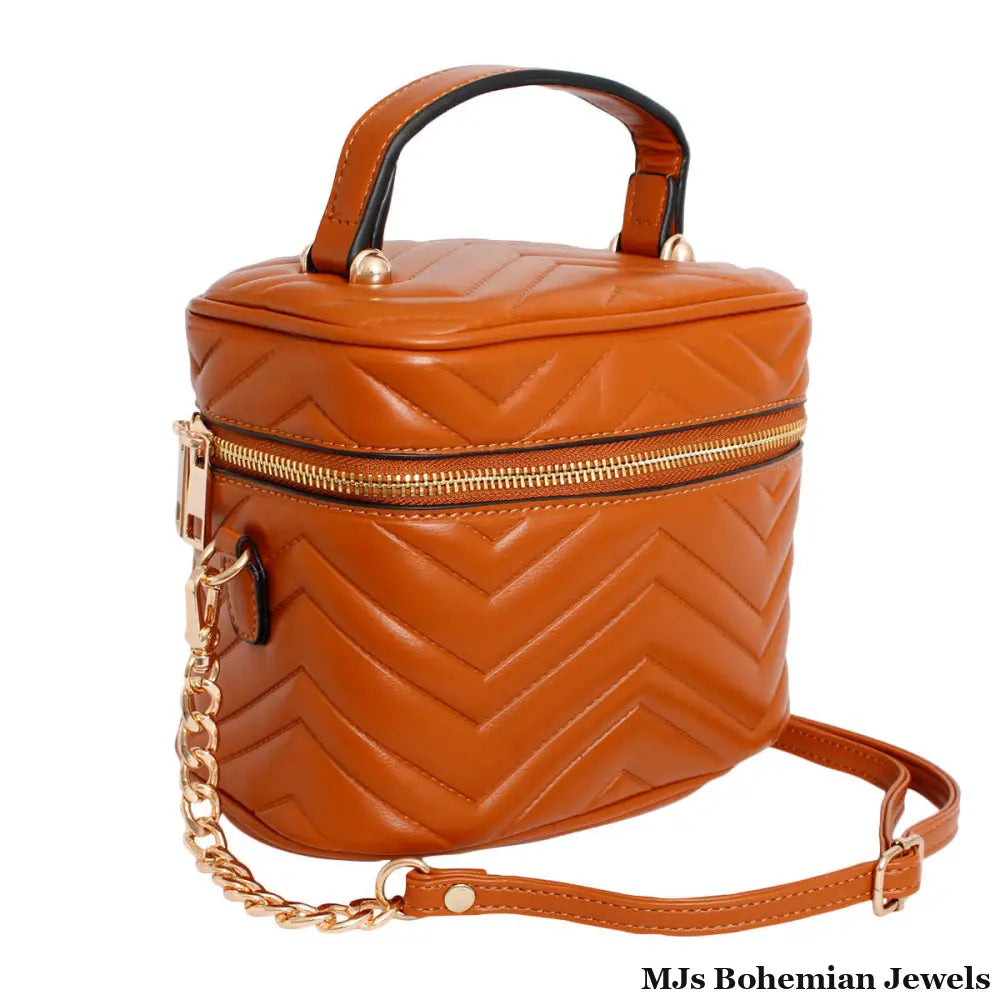 Purse Camel Vanity Case Crossbody for Women