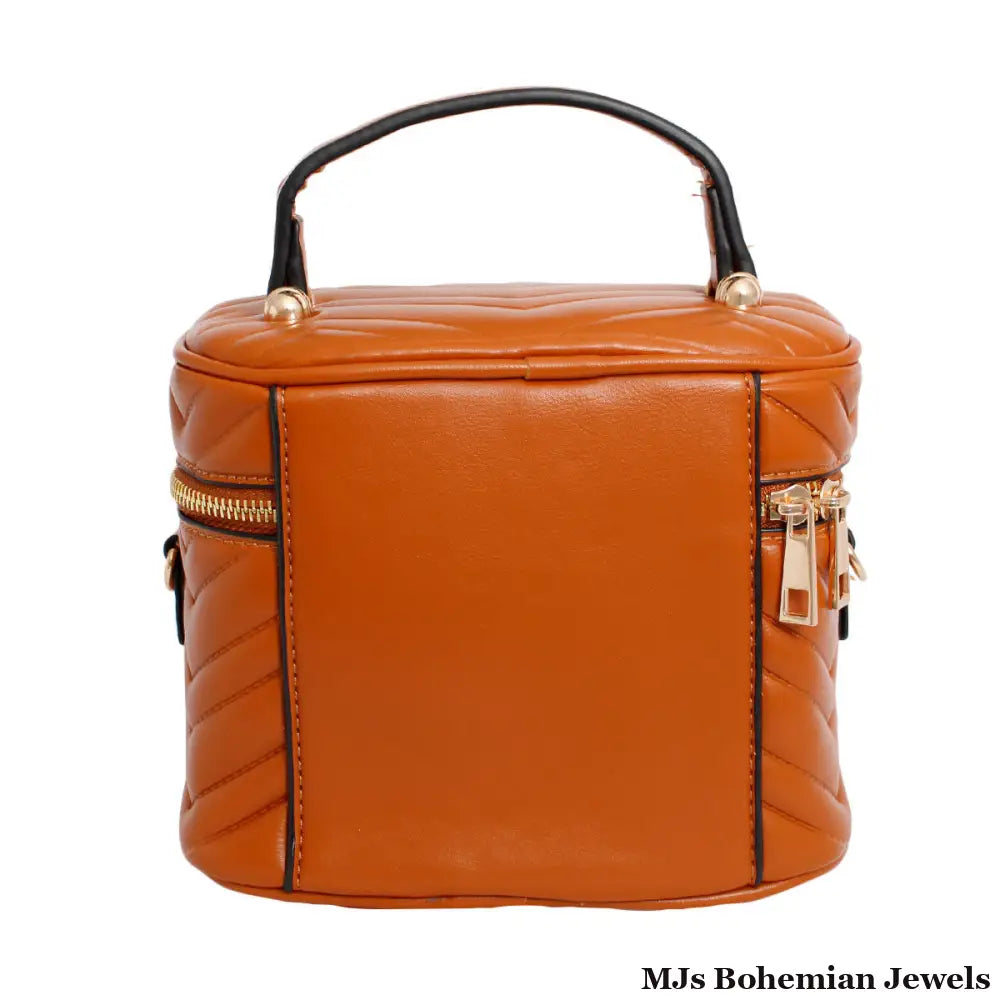 Purse Camel Vanity Case Crossbody for Women