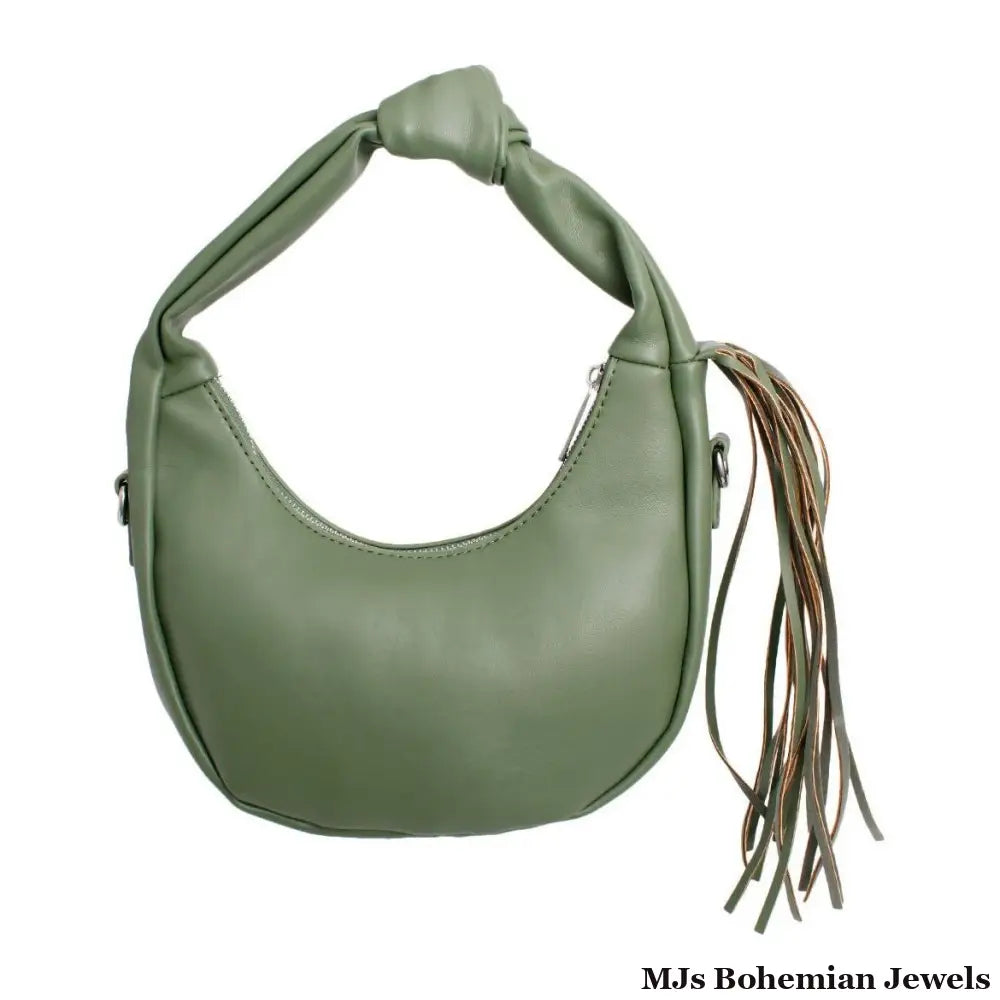 Purse Green Round Fringe Shoulder Bag for Women