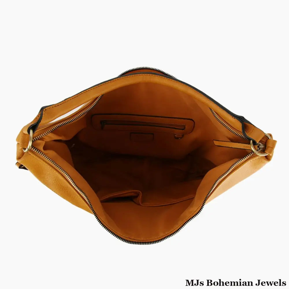 Purse Mustard Diagonal Fringe Hobo Bag for Women