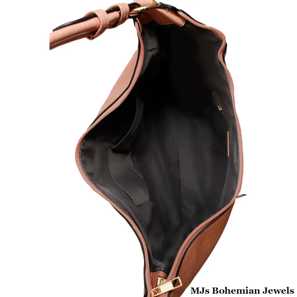 Purse Pink and Gold Stud Hobo Bag for Women