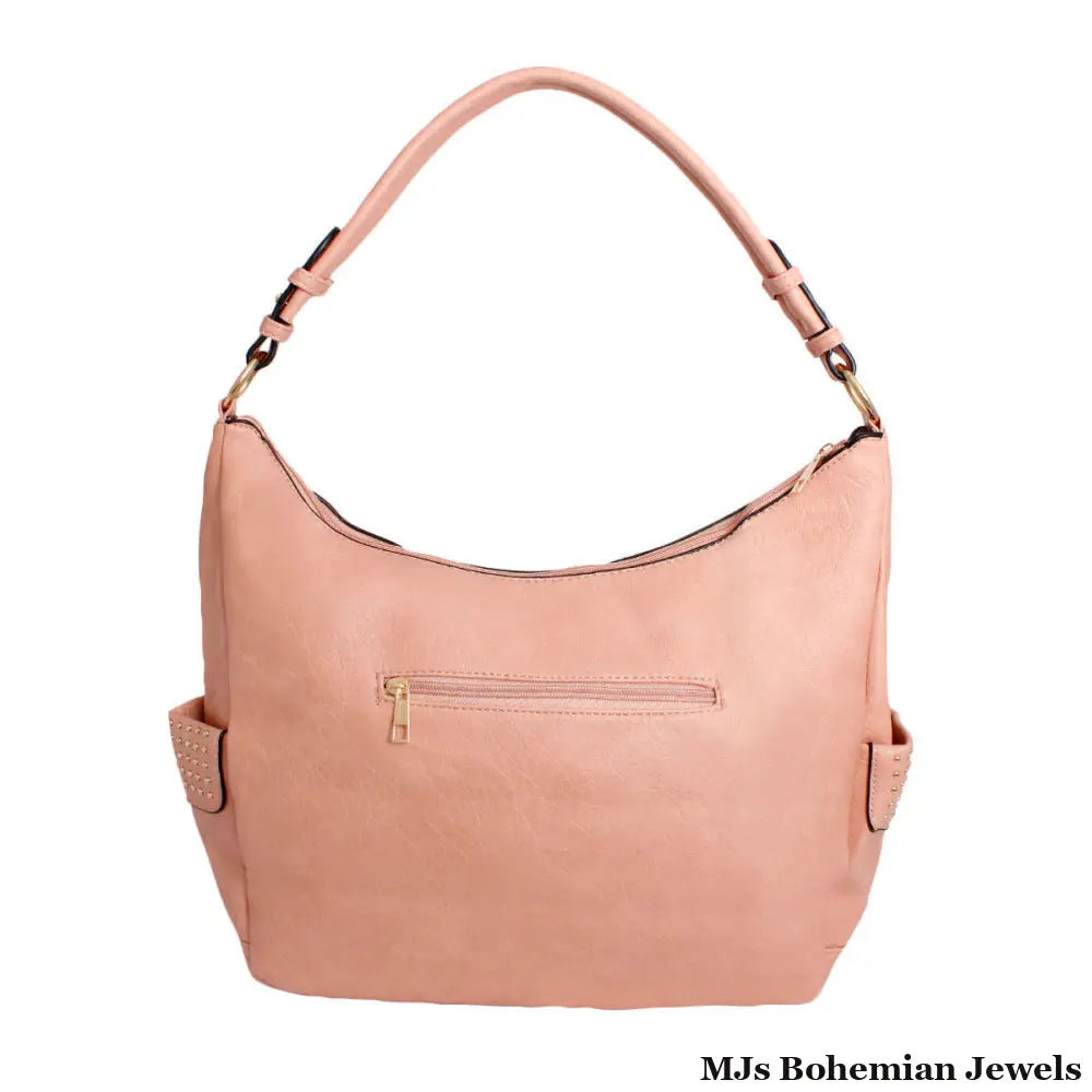 Purse Pink and Gold Stud Hobo Bag for Women