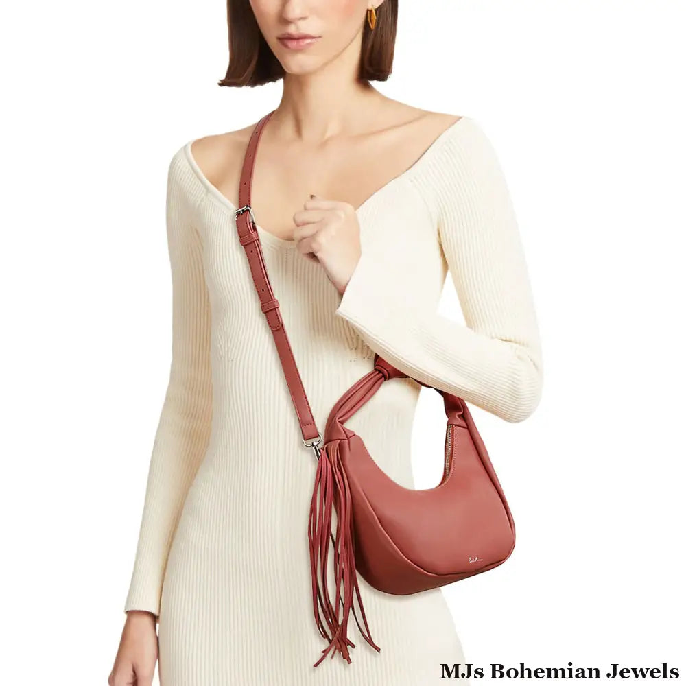 Purse Pink Round Fringe Shoulder Bag for Women