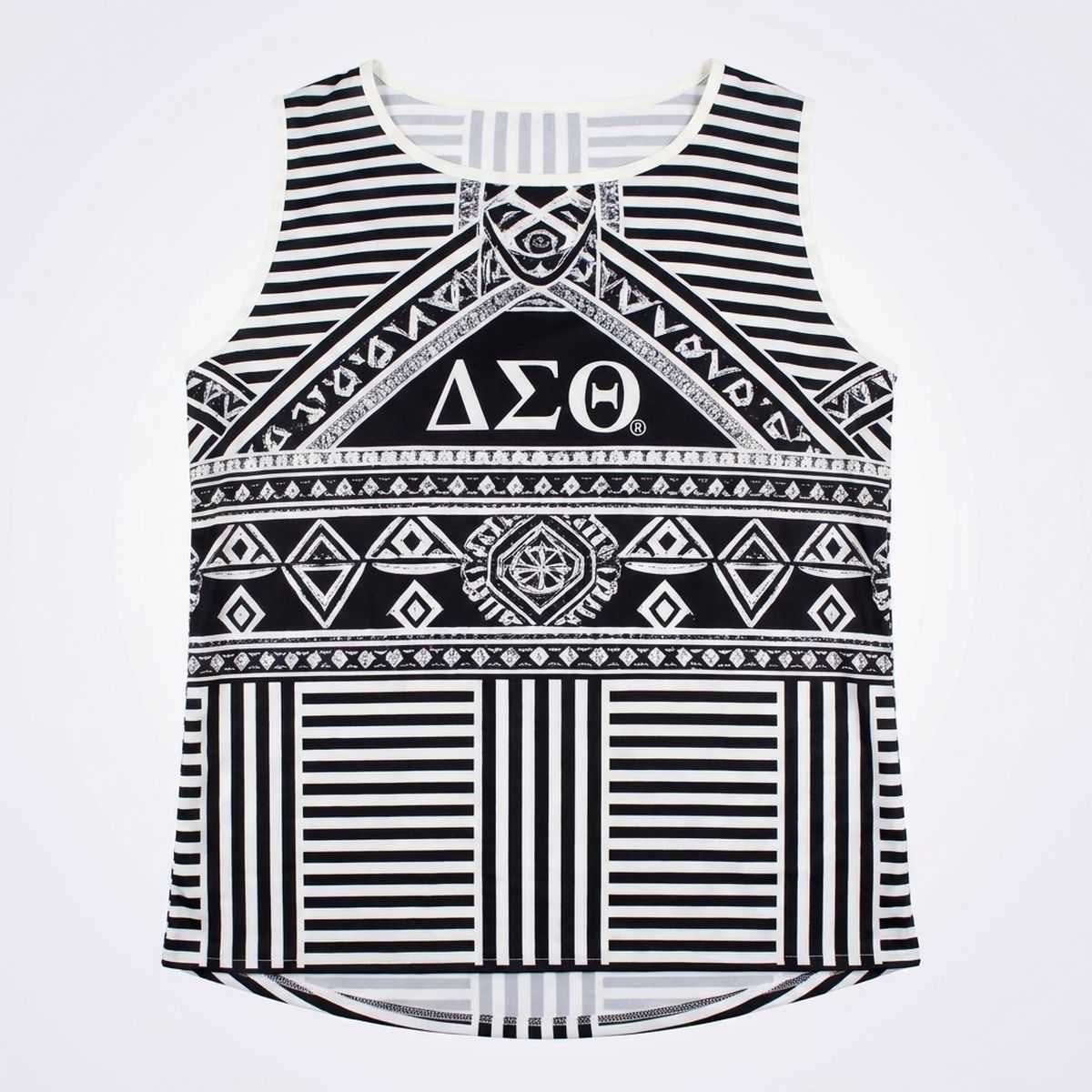 Delta Sigma Theta X-Large Black Geometric Tank Top