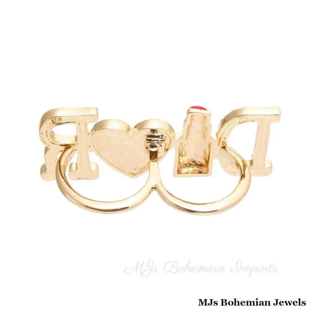 Radiant in Red: Double-D Finger Ring