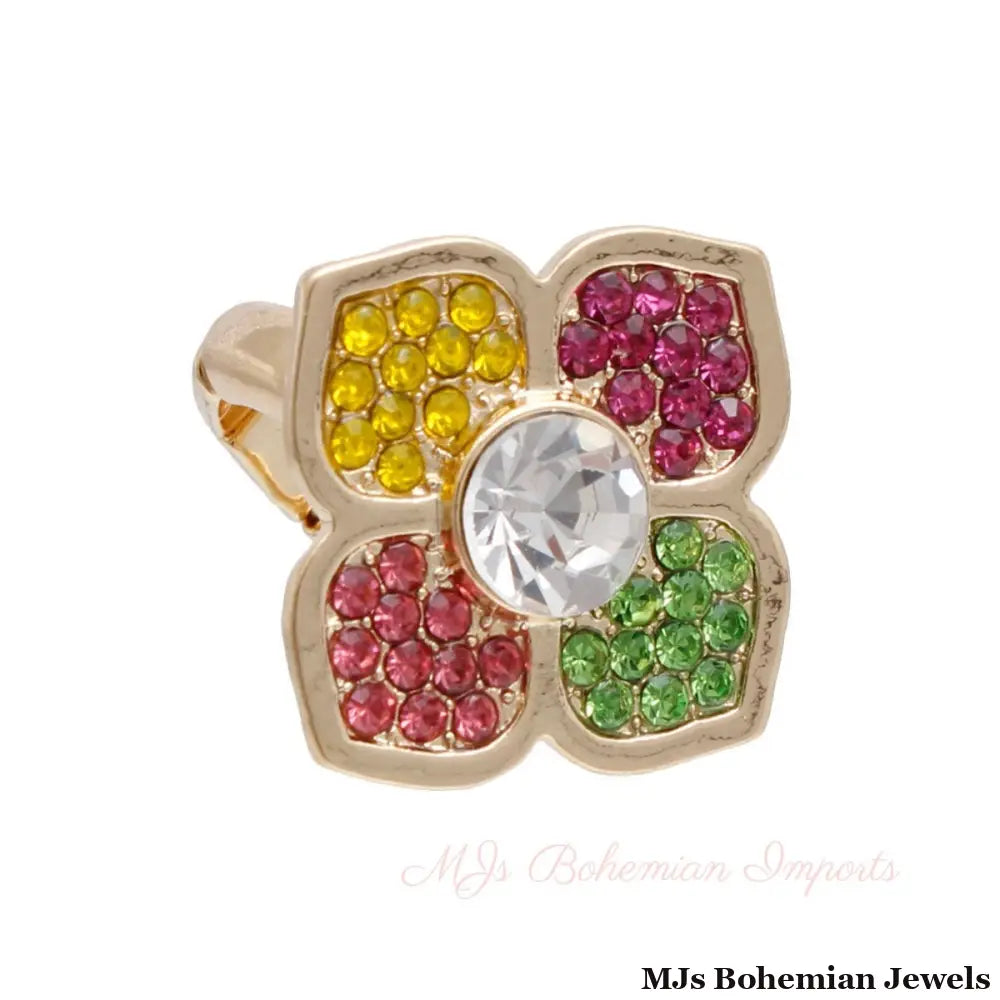 Rainbow Elegance: Flower Ring