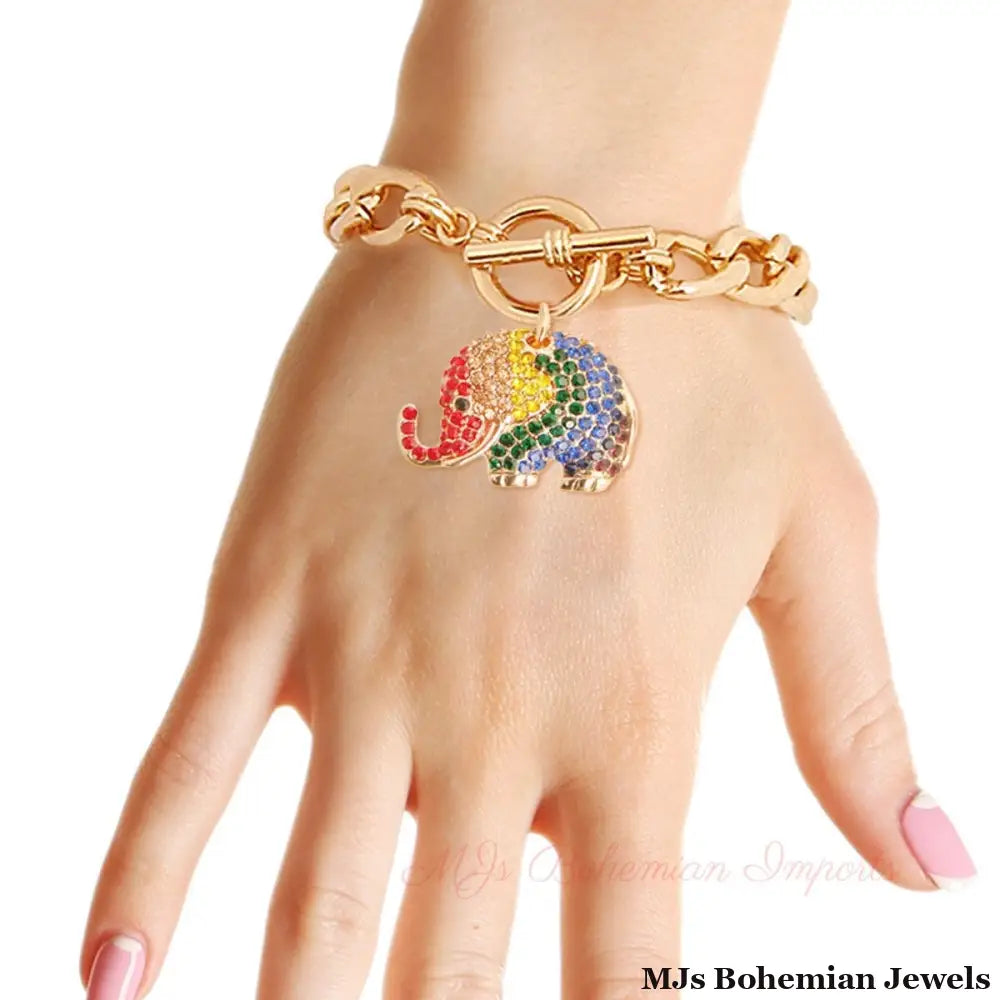 Rainbow Elephant Bracelet