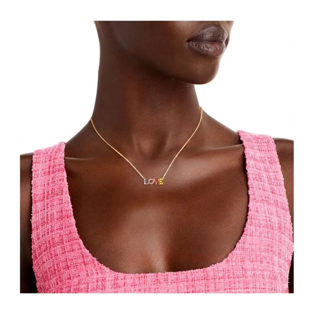 Rainbow Love Gold Chain Necklace
