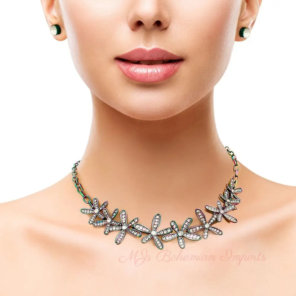 Rainbow Metal Flower Chain