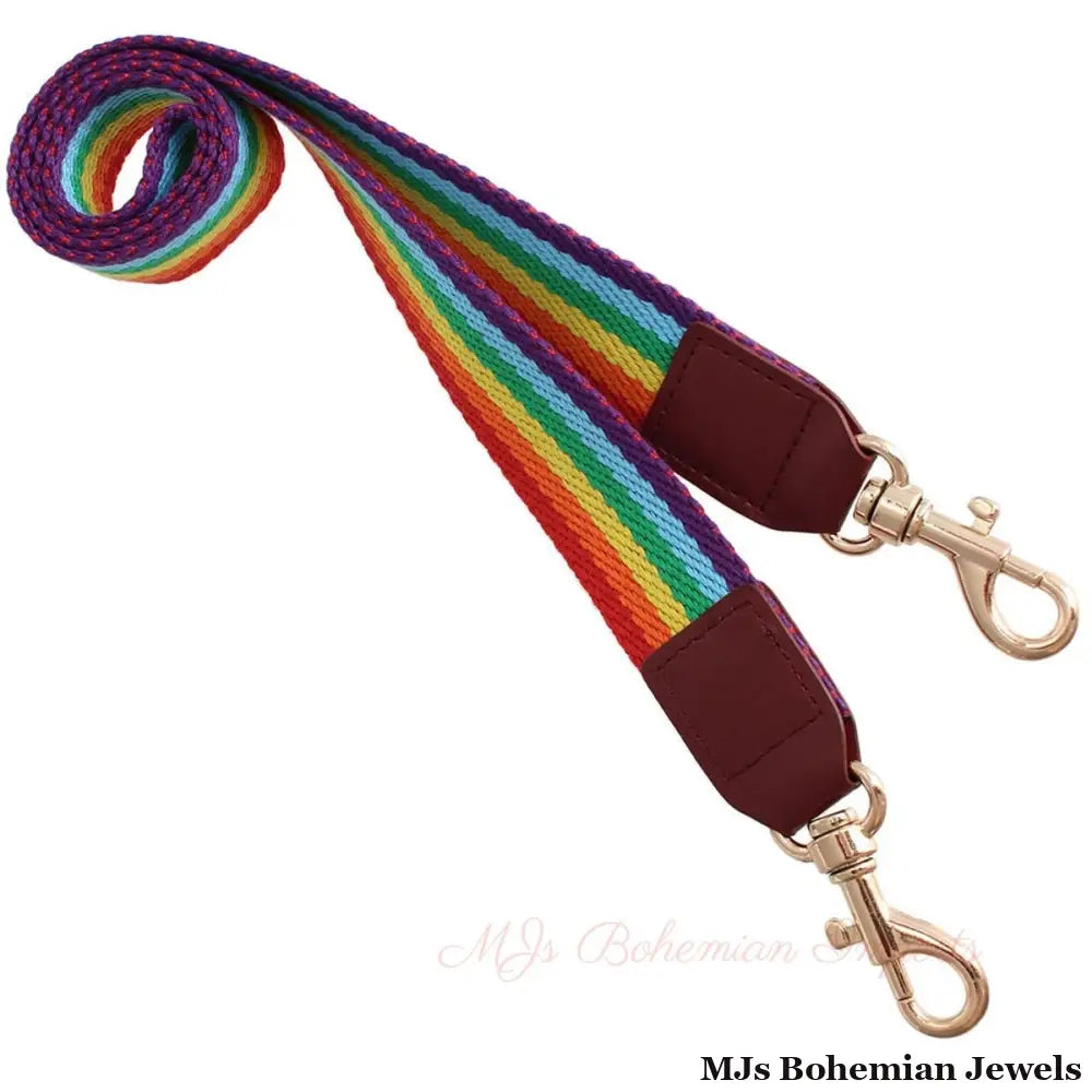 Rainbow Stripe Canvas Bag Strap