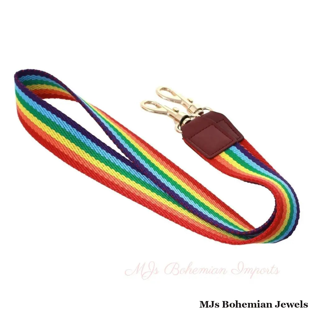 Rainbow Stripe Canvas Bag Strap
