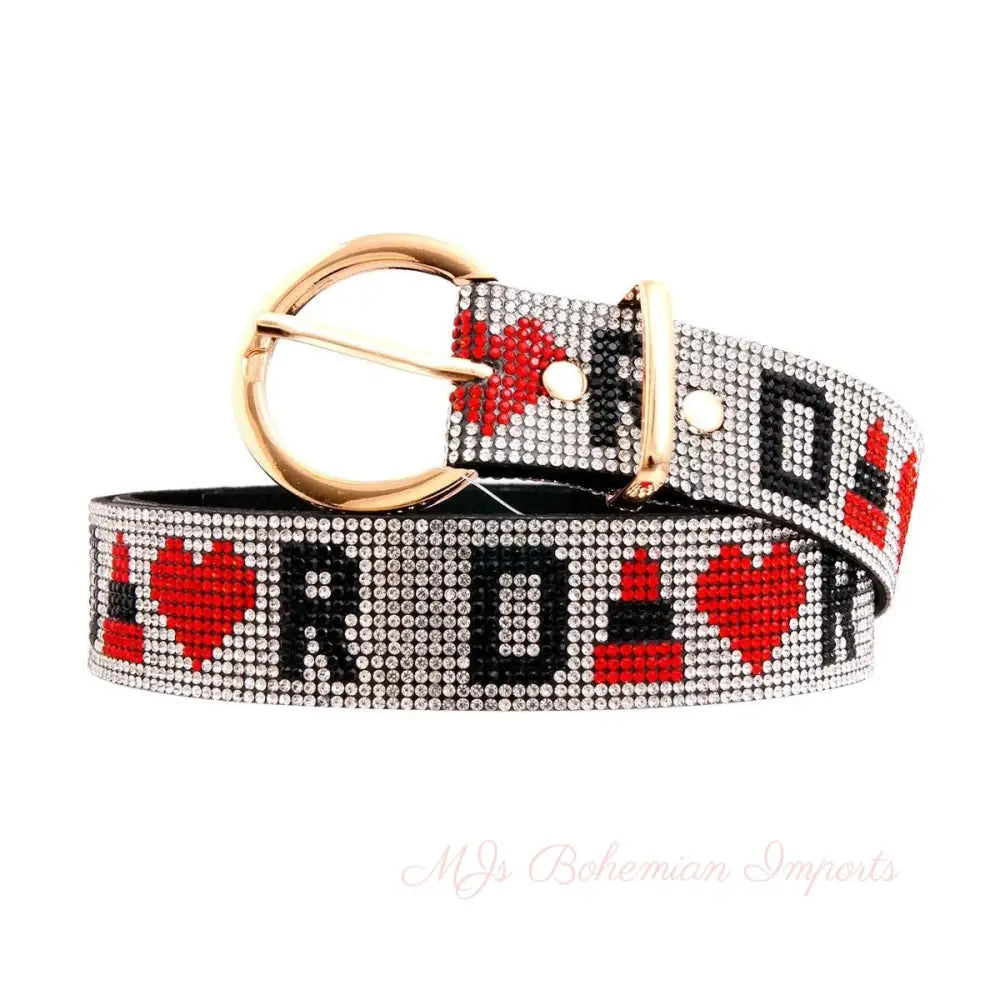 Ravishing Rhinestone Red Belt - Bespoke Inspired