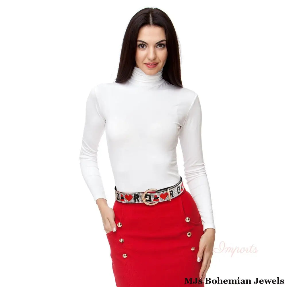Ravishing Rhinestone Red Belt - Bespoke Inspired