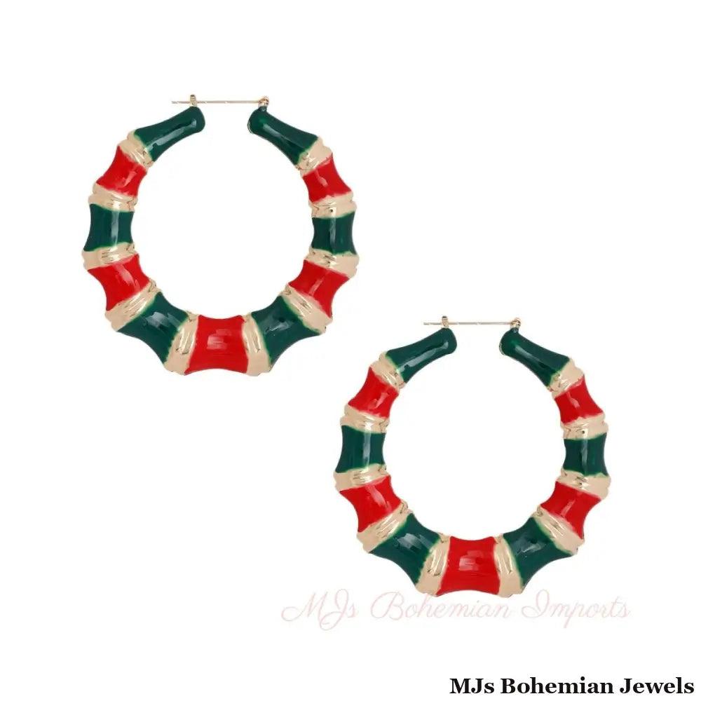 Red and Green Color Bamboo Hoops