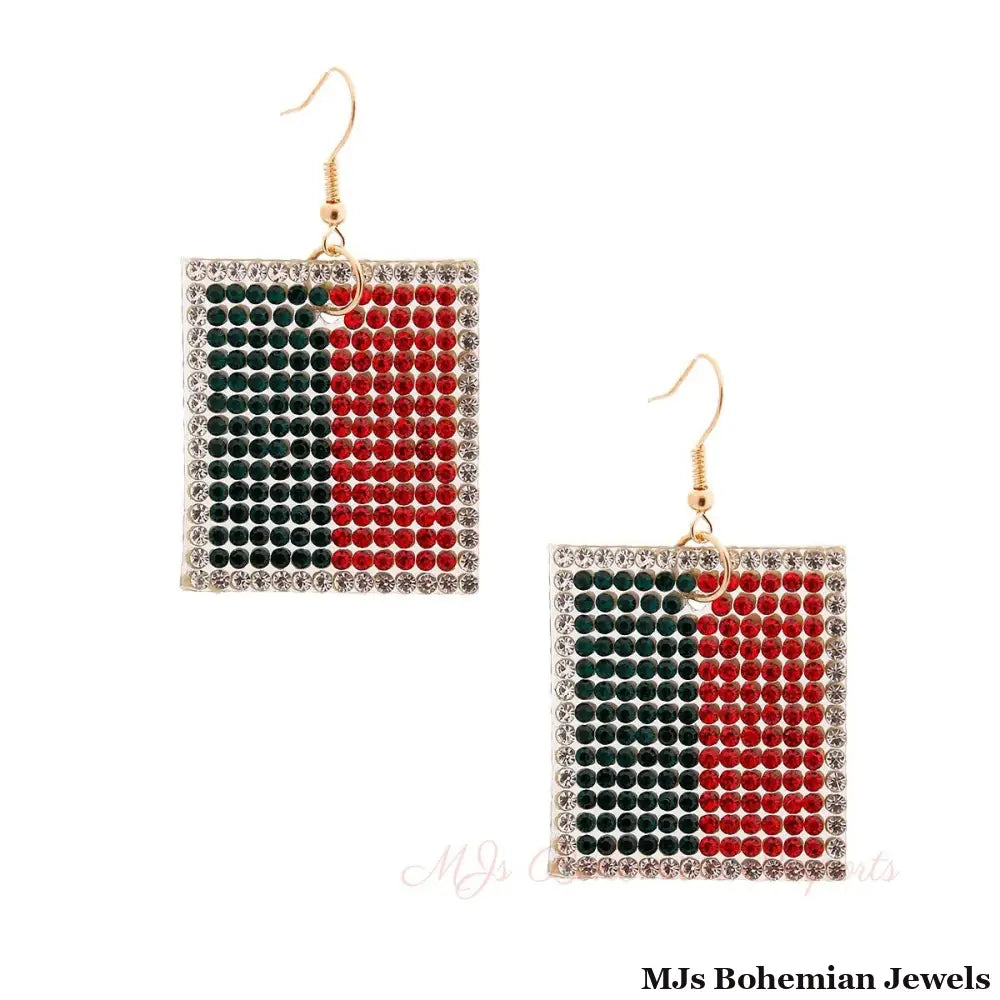 Red and Green Two Sided Earrings