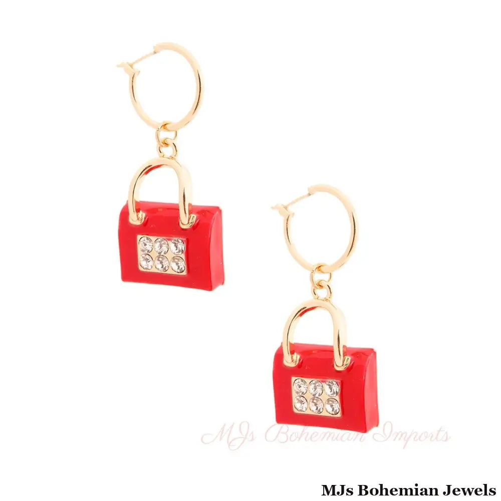 Red Boutique Handbag Hoops