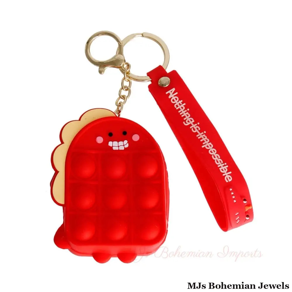 Red Dino Bubble Pop Keychain