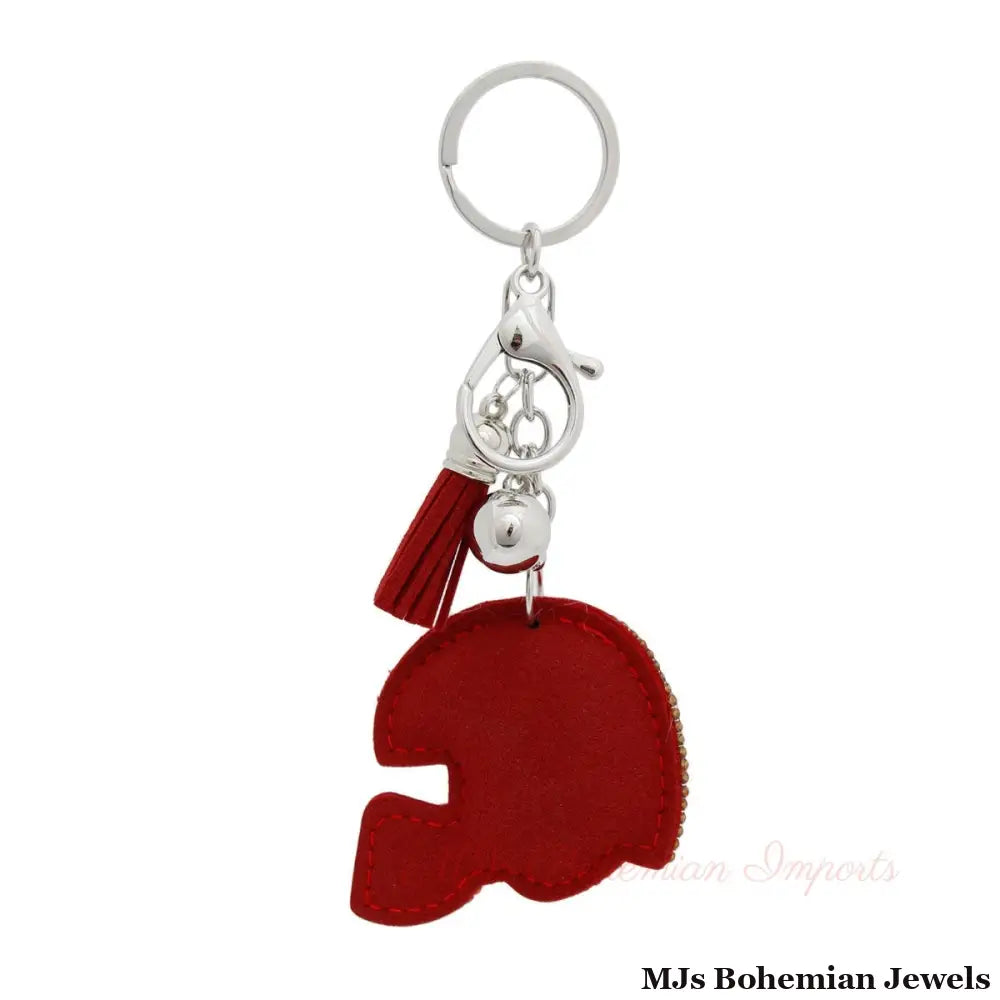 Red Football Helmet Keychain Bag Charm
