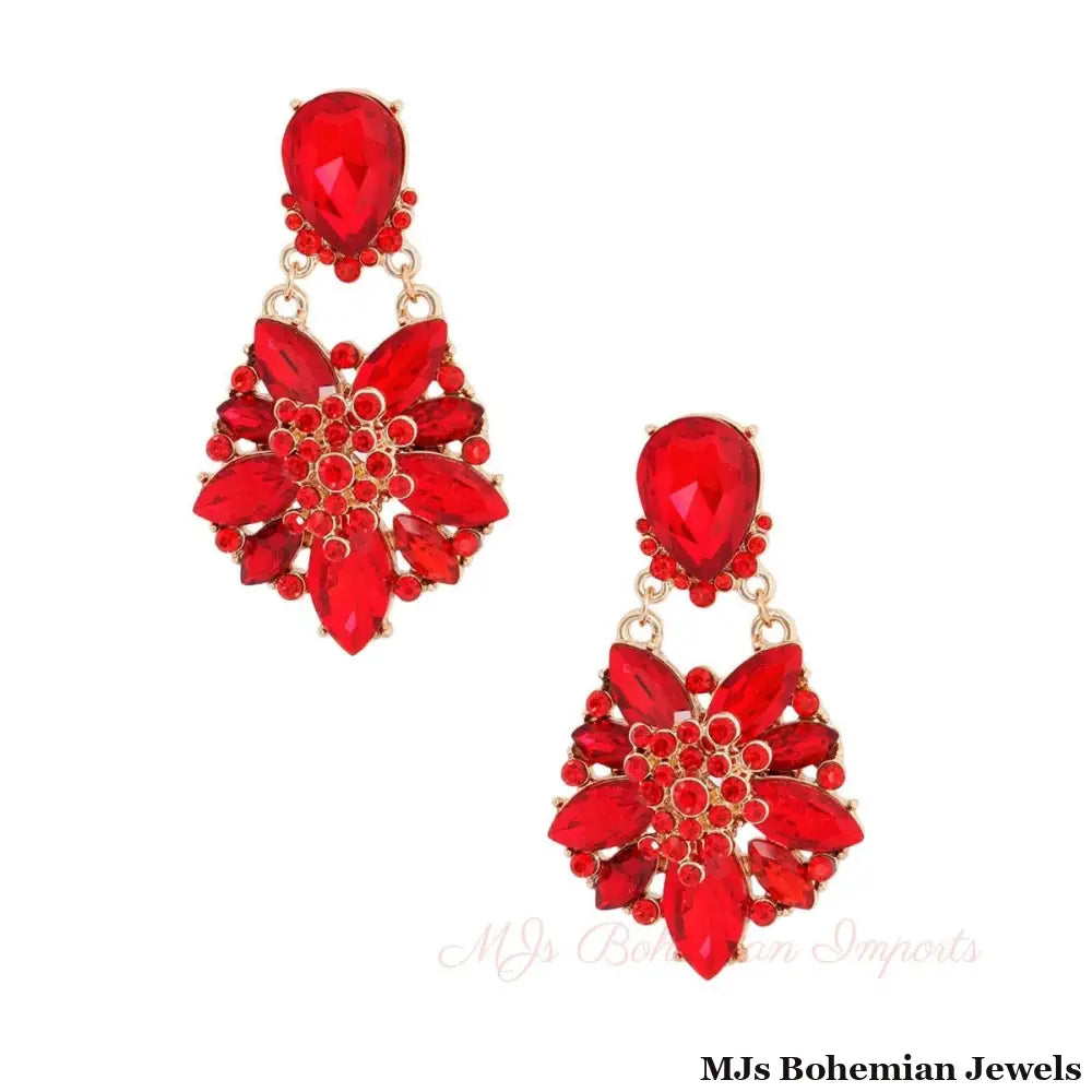 Red Marquise Dangle Earrings