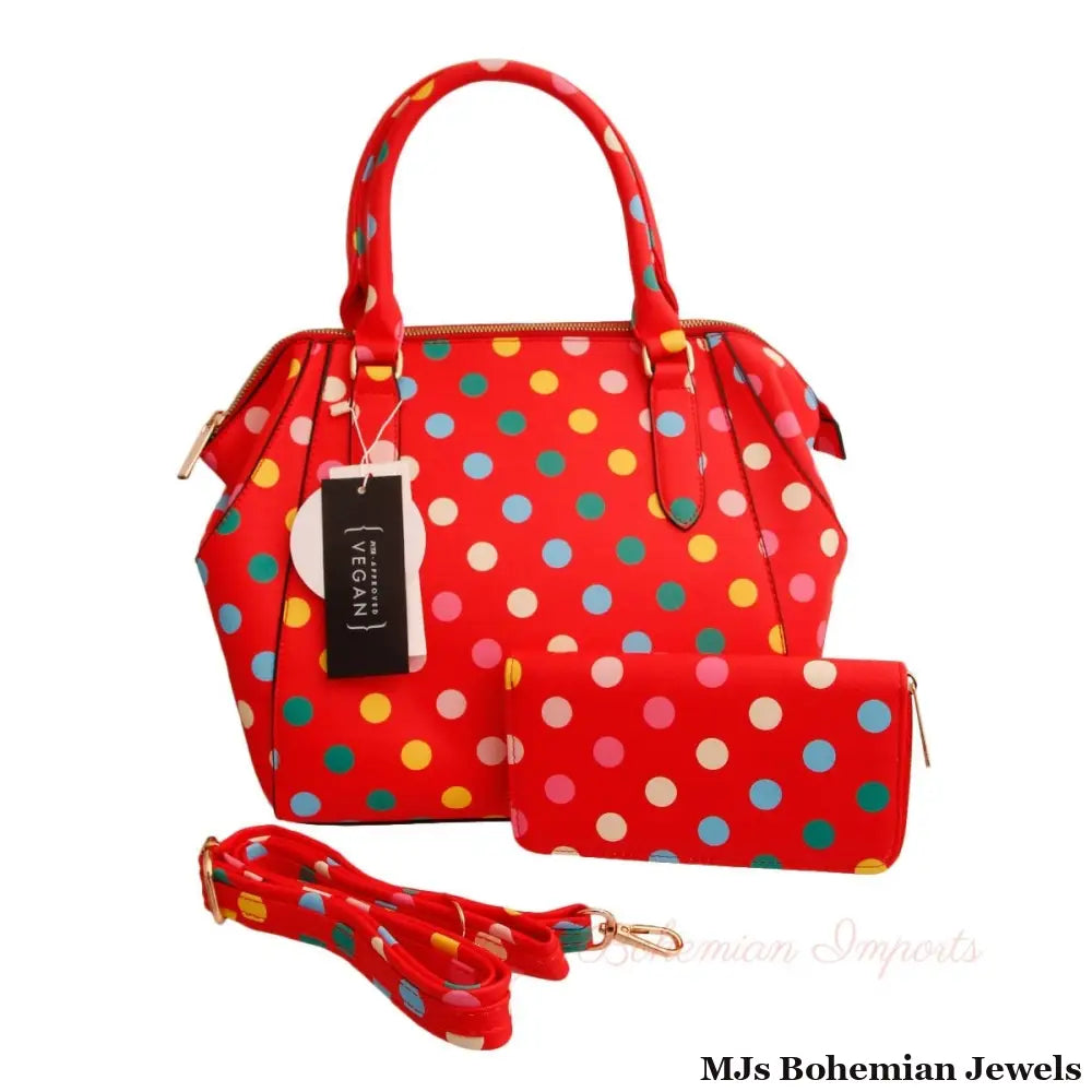 Red Polka Dot Handbag Set