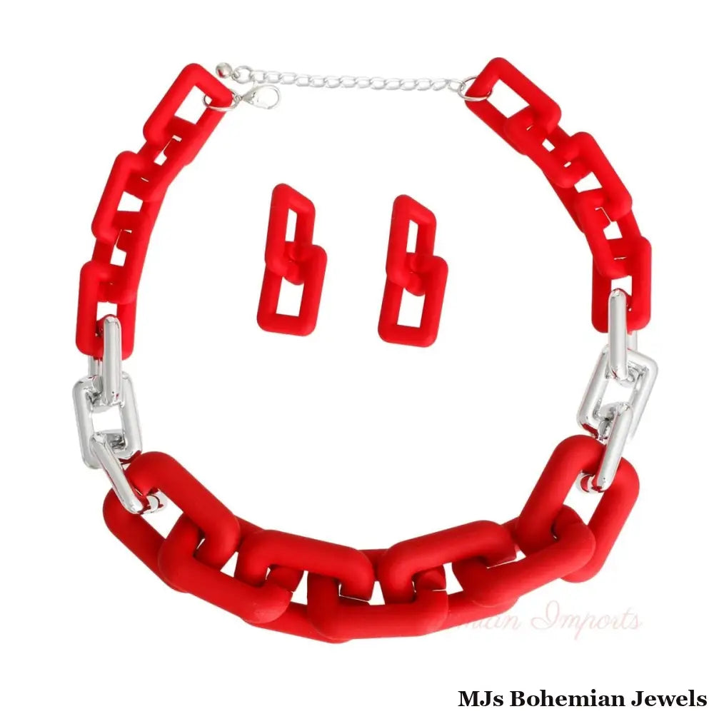 Red Rubber Rectangle Chain
