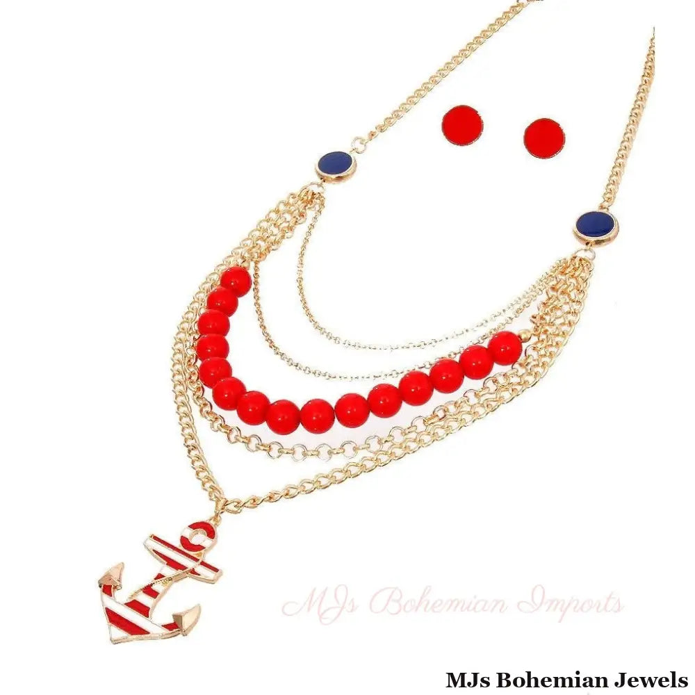 Red Sea Theme Necklace Set