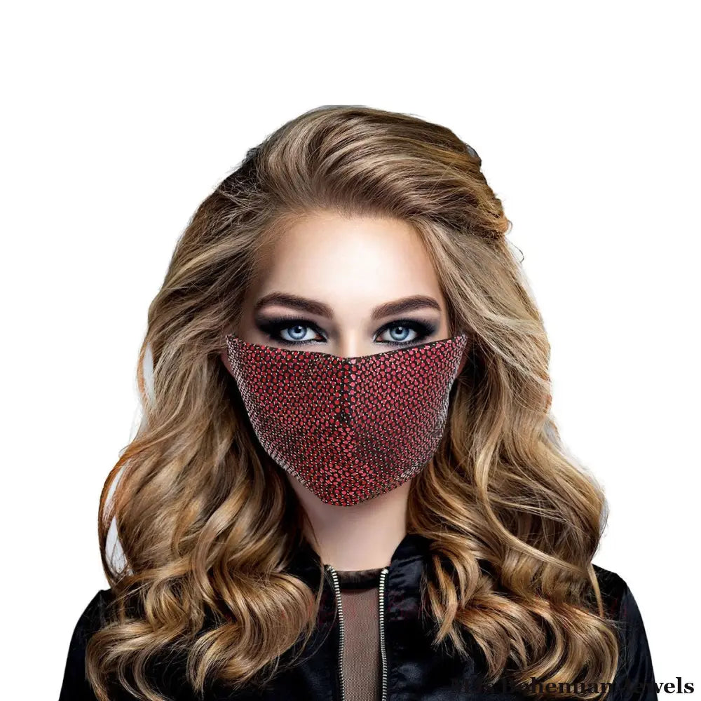 Red Sequin Disco Mask