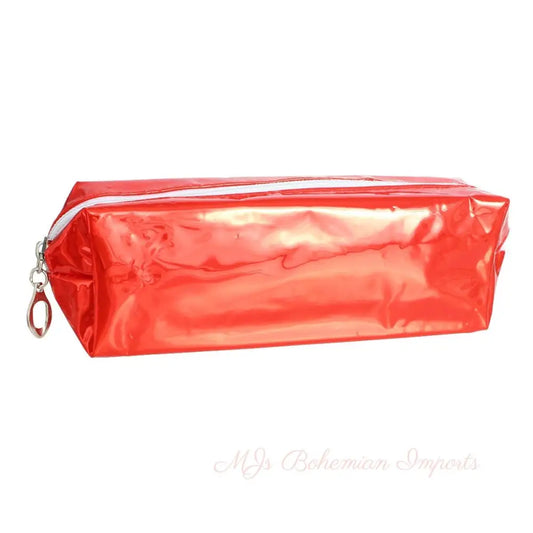 Red Shiny Transparent Cosmetic Pouch