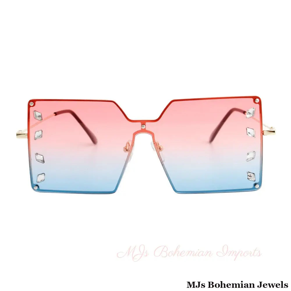 Red Square Stone Sunglasses