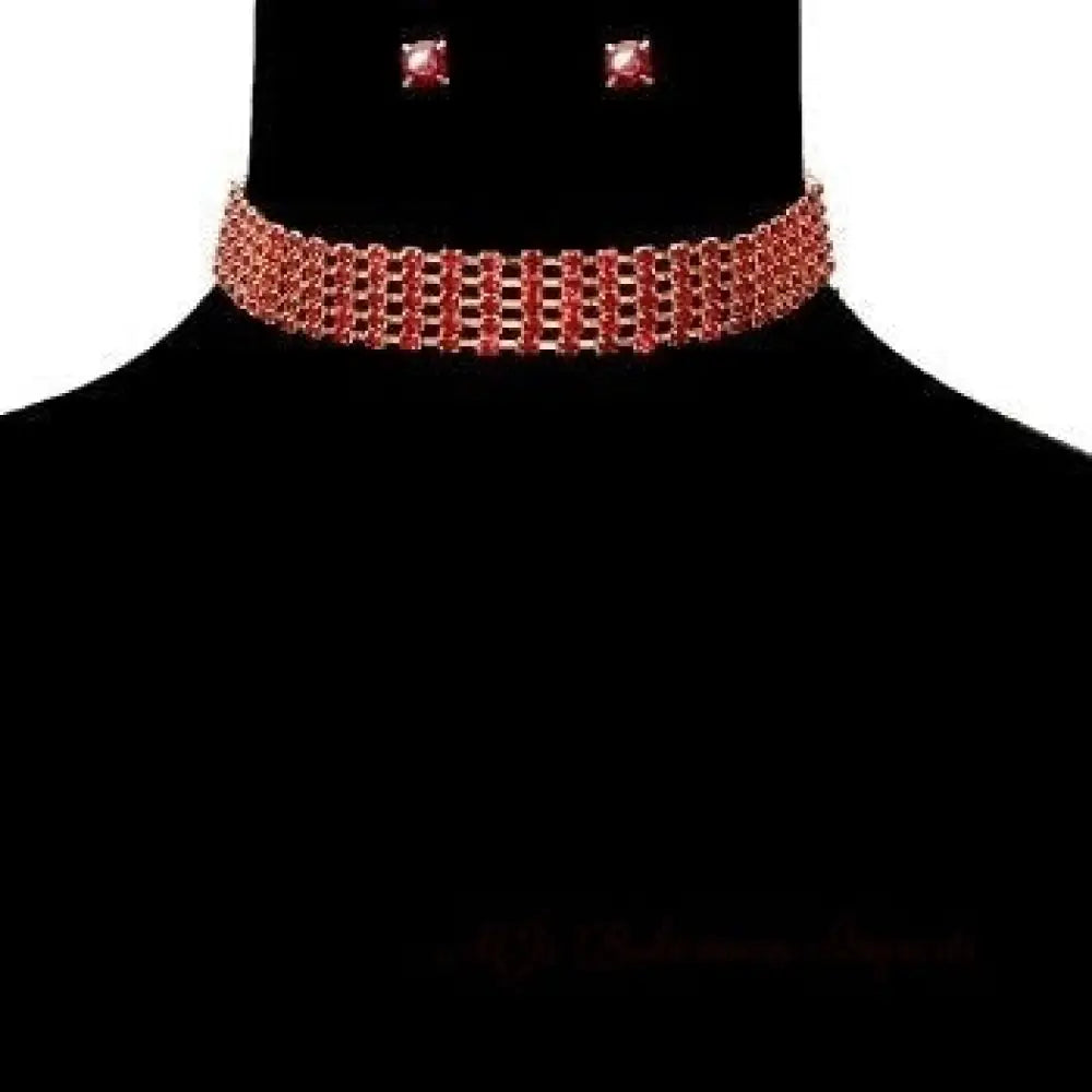 Red Stone Metal Choker